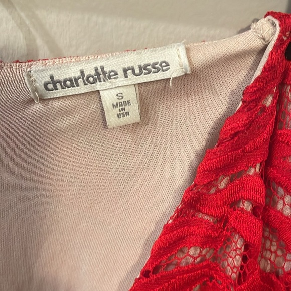 Red laced romper - Picture 4 of 4